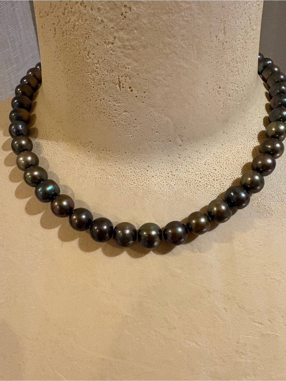Lustrous Olive handmade Pearl Strand Necklace - Elegant Women’s Jewelry